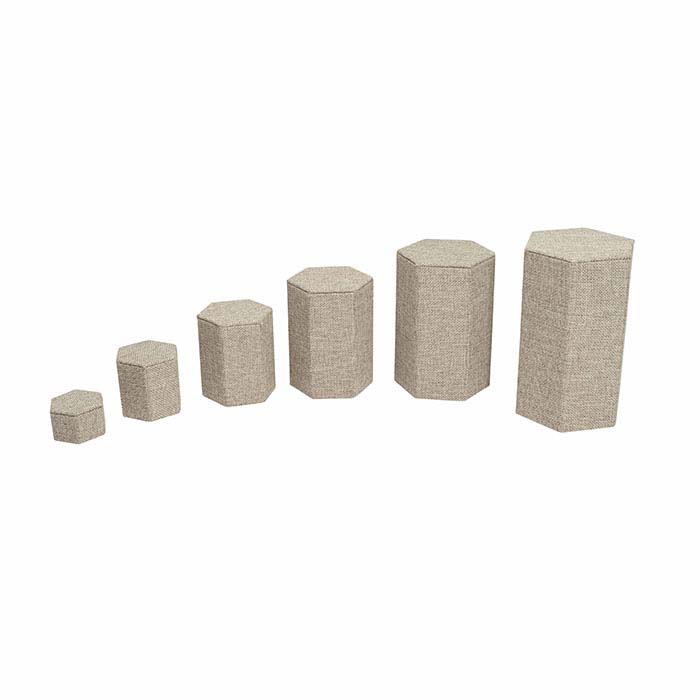 Burlap Hexagonal Nesting Block Riser Display Set
