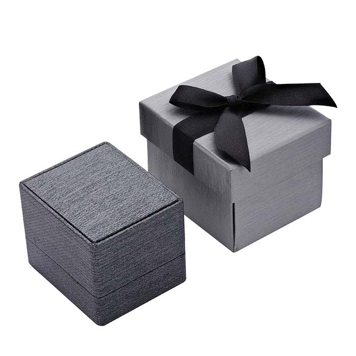 Silver Night Metallic Premium Ribbon Earring Gift Box