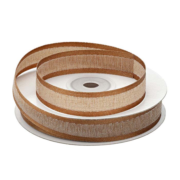 Brown Faux Linen Ribbon