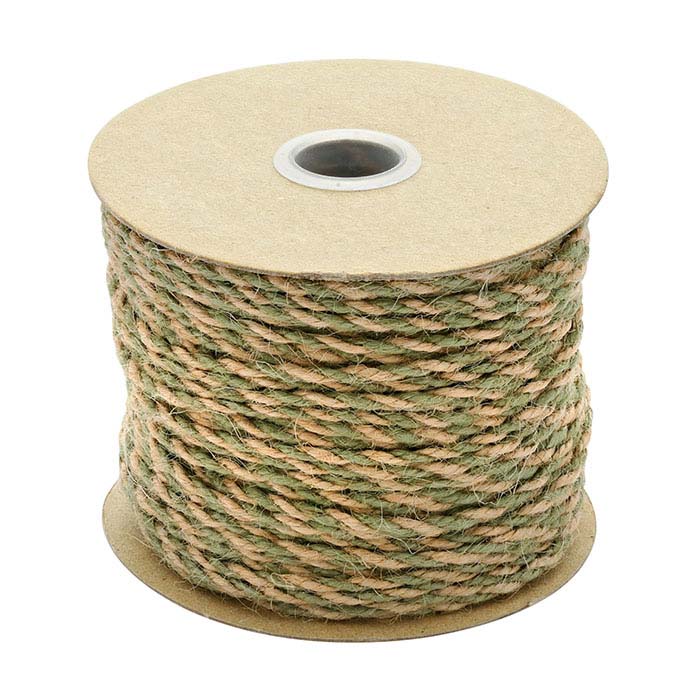 Moss and Natural Jute 2.5mm Twisted Cord