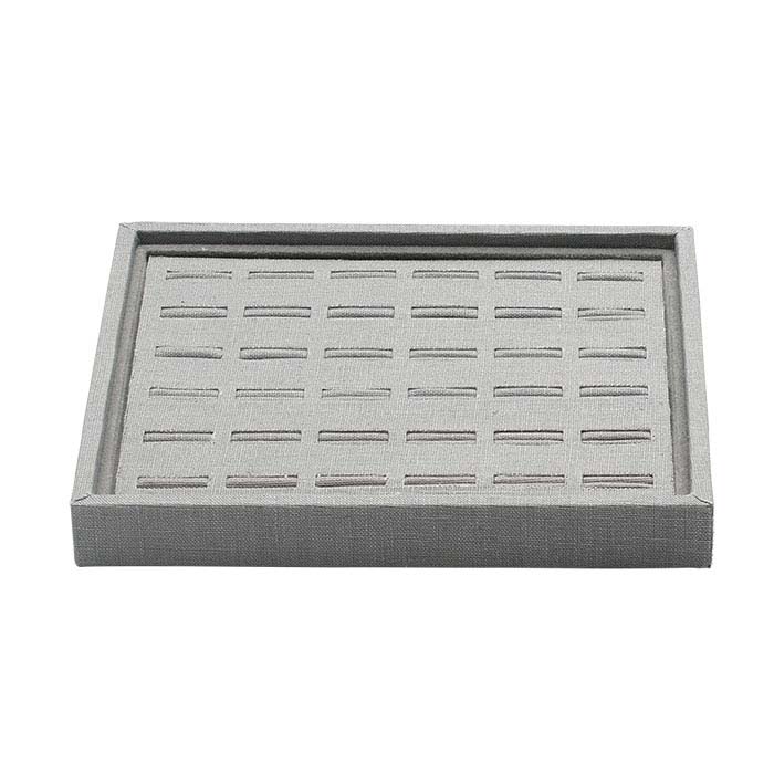 Silver Linen Slotted 36-Ring Tray