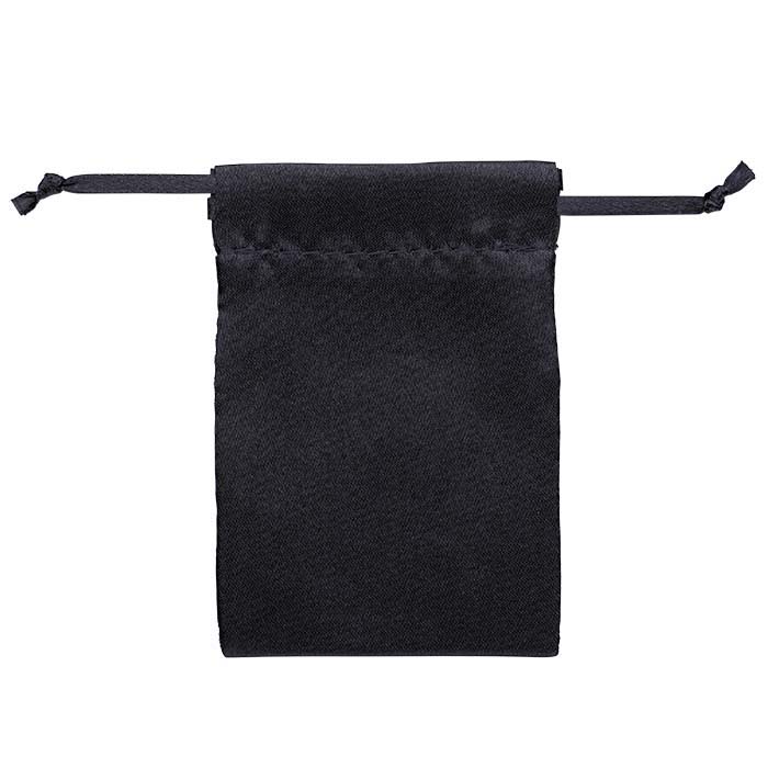 Black Satin-Weave Nylon 2-1/2"W x 3-1/2"H Pouch