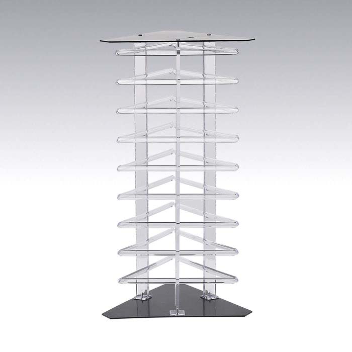 Clear Acrylic Rotating Three-Sided Hanging Card Display