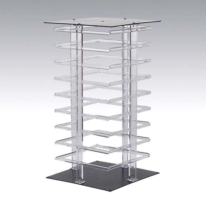 Clear Acrylic Rotating Four-Sided Hanging Card Display