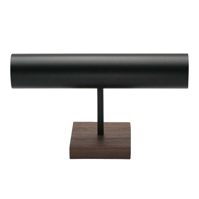 Walnut and Steel Round Bar Bracelet Display
