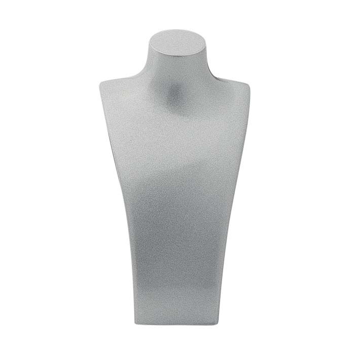 Metallic Silver Plastic Necklace Bust Displays