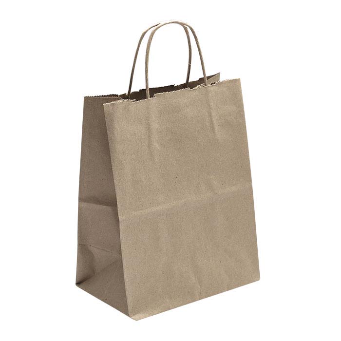 Kraft Solid-Color Paper 8"W x 4-3/4"D x 10-1/4"H Shopping Tote