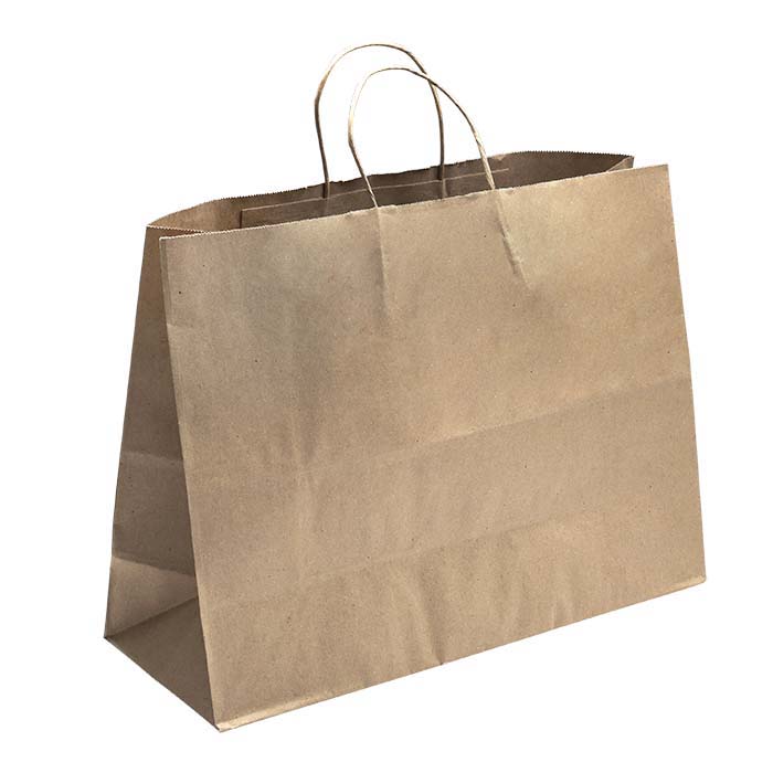 Kraft Solid-Color Paper 16"W x 6"D x 12"H Shopping Tote