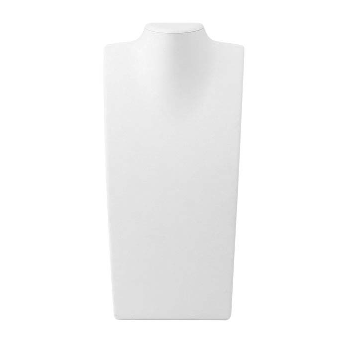 White Plastic Travel Necklace Bust Display, 13-1/2"