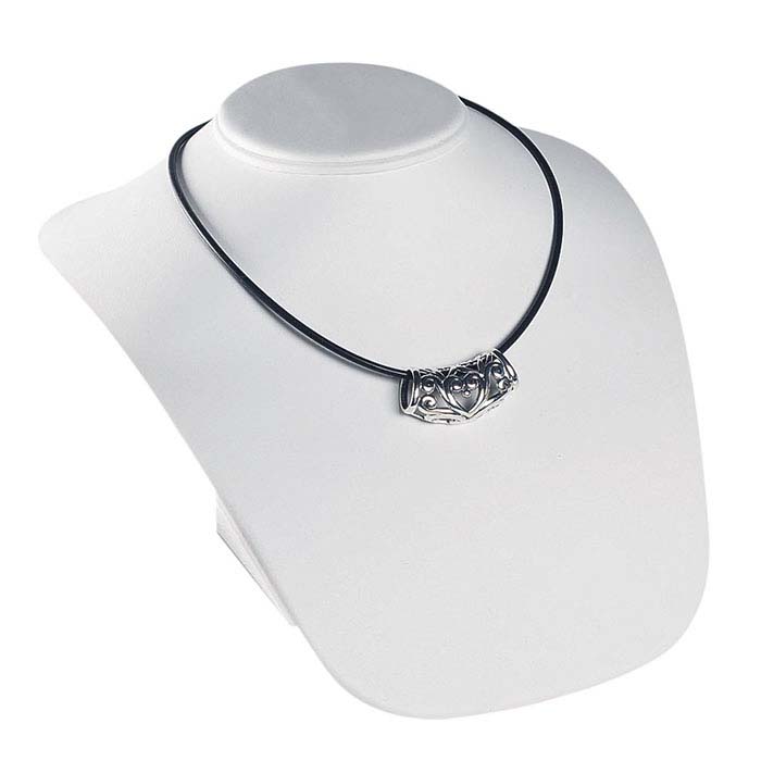White Faux Leather Necklace Bust Display