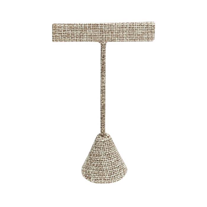 Burlap T-Stand Earring Display, 4-1/2"