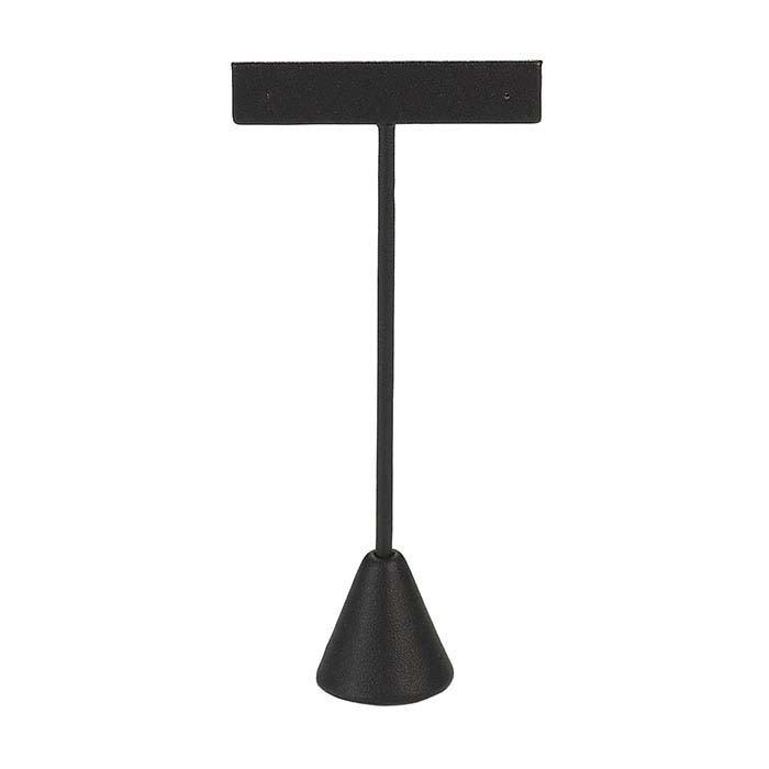 Black Faux Leather T-Stand Earring Display, 5-1/2"