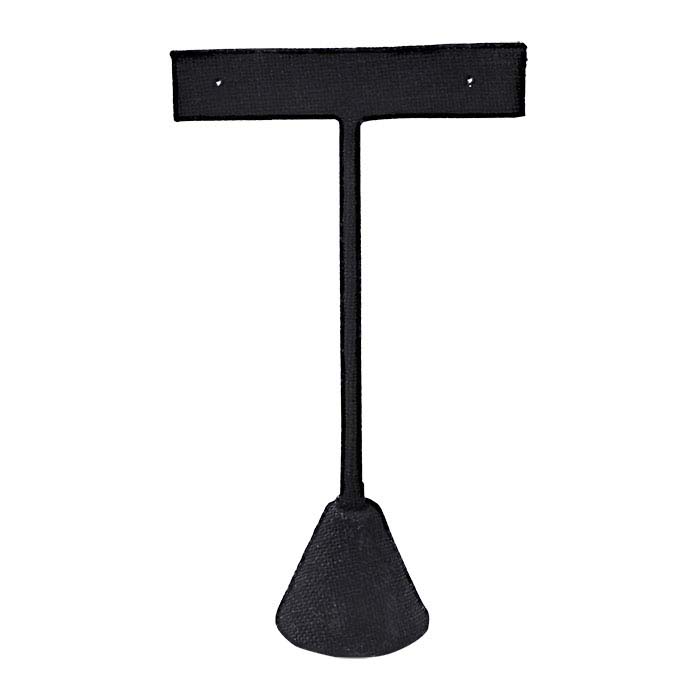 Black Linen T-Stand Earring Display, 4-1/2"