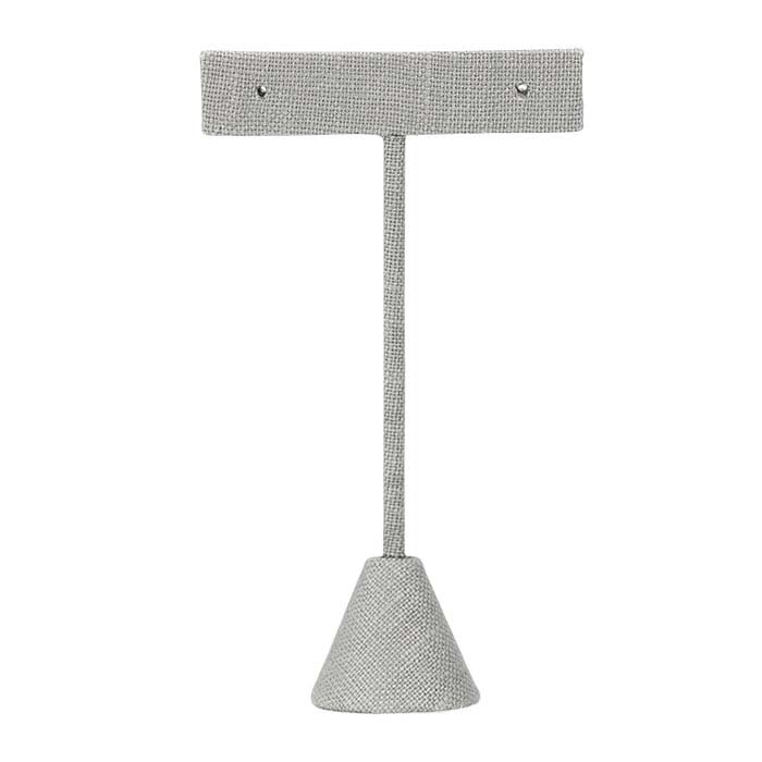 Silver Linen T-Stand Earring Display, 4-1/2"