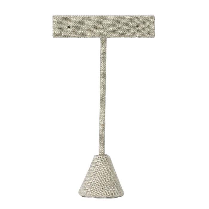 Natural Linen T-Stand Earring Display, 4-1/2"