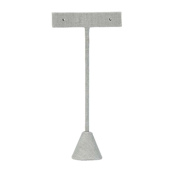 Silver Linen T-Stand Earring Display, 5-1/2"