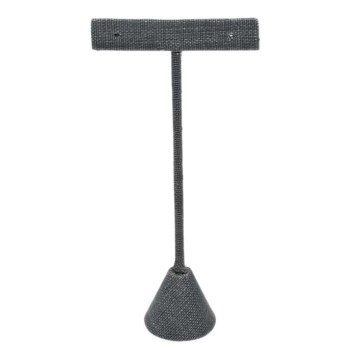Gray Linen T-Stand Earring Display, 5-1/2"