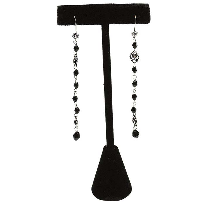 Black Velvet T-Stand Earring Display, 6-1/2"