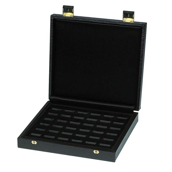 Black Deluxe 36 Wide-Slot Ring Case