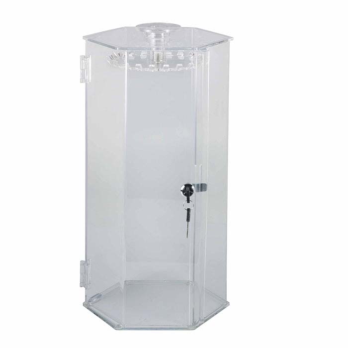 Clear Acrylic Lockable Rotating Chain Display Case