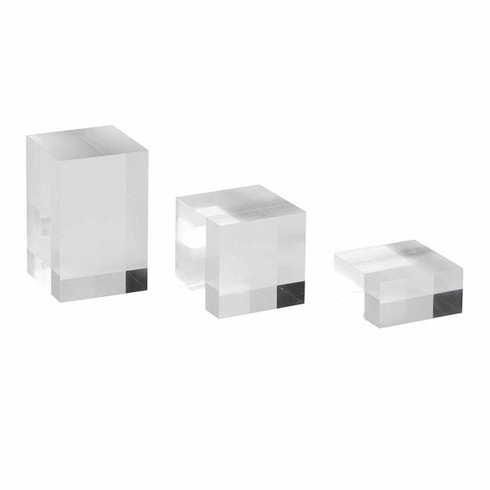 Clear Solid Acrylic Square Riser Display Set