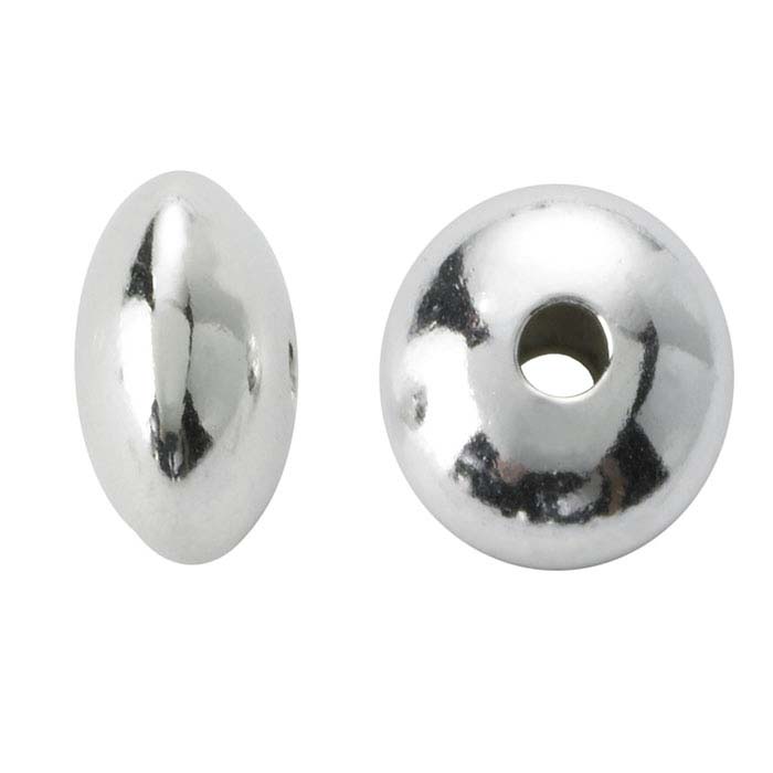 Sterling Silver 4.4 x 2.5mm Saucer Bead