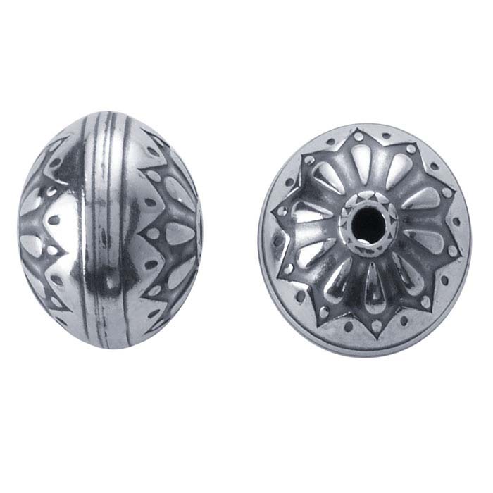 Sterling Silver 10mm Round Stamped Bead