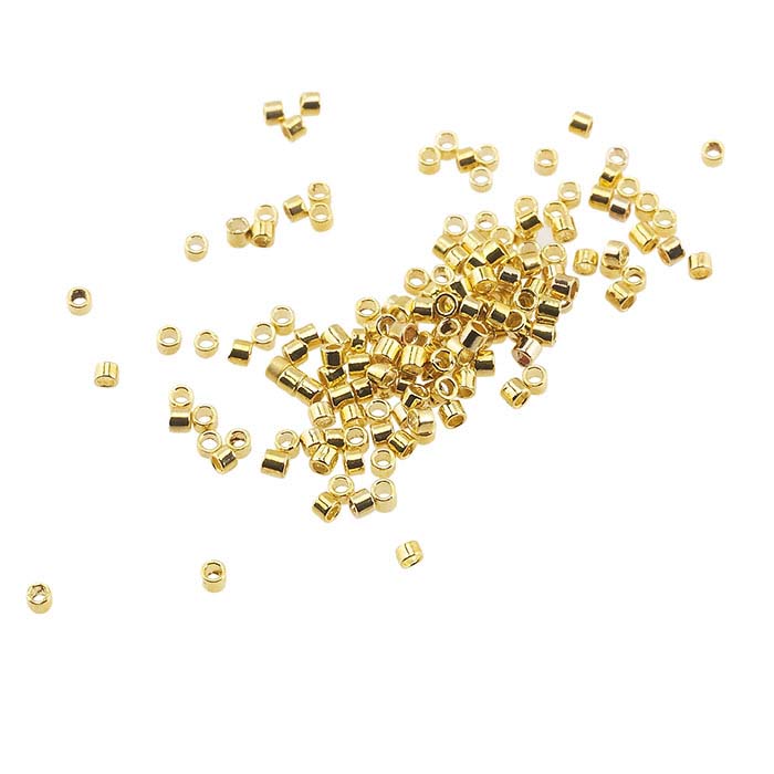 Brass Yellow-Finish Tube Crimp Bead