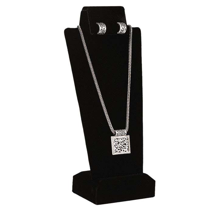 Black Velvet Combination Necklace and Earring Display