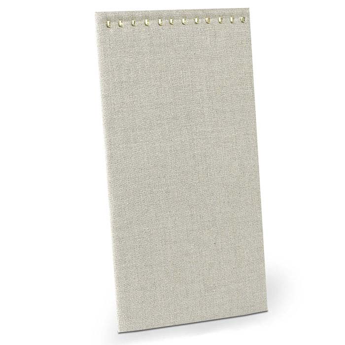 Natural Linen Chain Tray Insert with Brass Hooks and Easel