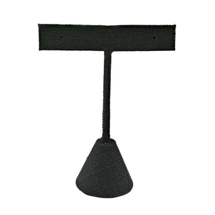Black Linen T-Stand Earring Display, 3-1/2"