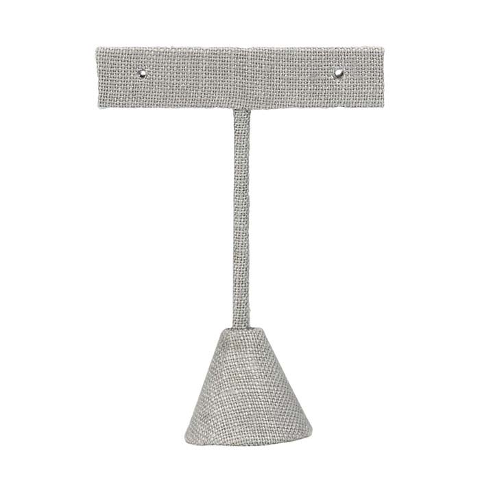 Silver Linen T-Stand Earring Display, 3-1/2"