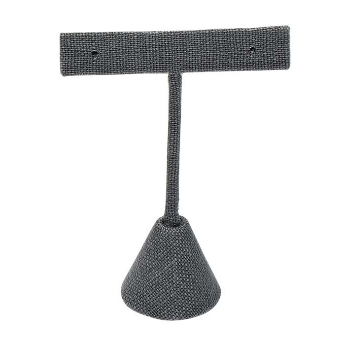 Gray Linen T-Stand Earring Display, 3-1/2"