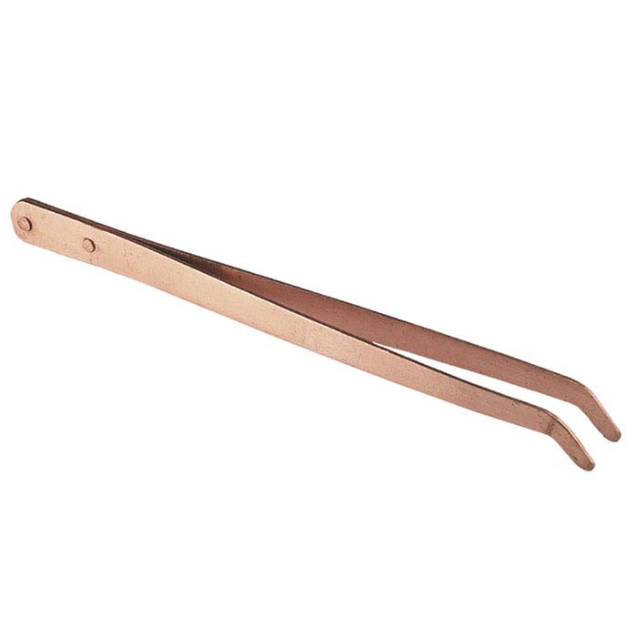 Heavy-Duty Curved Copper Tweezers