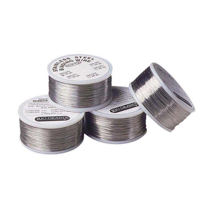 Stainless Steel Round Wire, for Handling and Binding and Laser-Welding, 32-Ga., 8-Oz. Spool