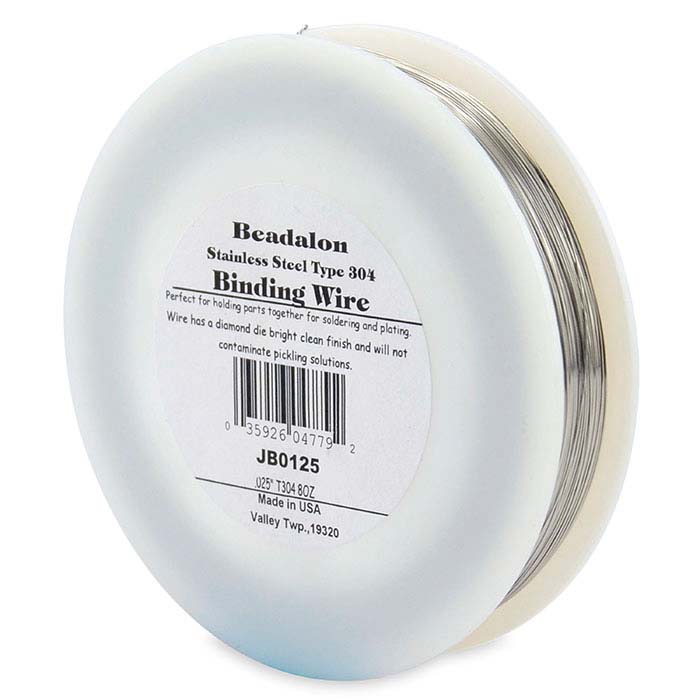 Stainless Steel Round Wire for Handling and Binding, 28-Ga., 8-Oz. Spool
