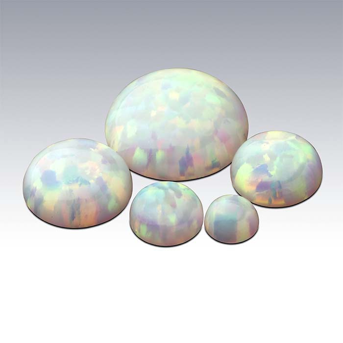 Kyocera White Opal Round Cabochons