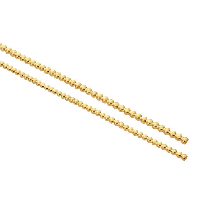 14K Yellow Gold 1.3mm Half-Bead Wire, Dead-Soft
