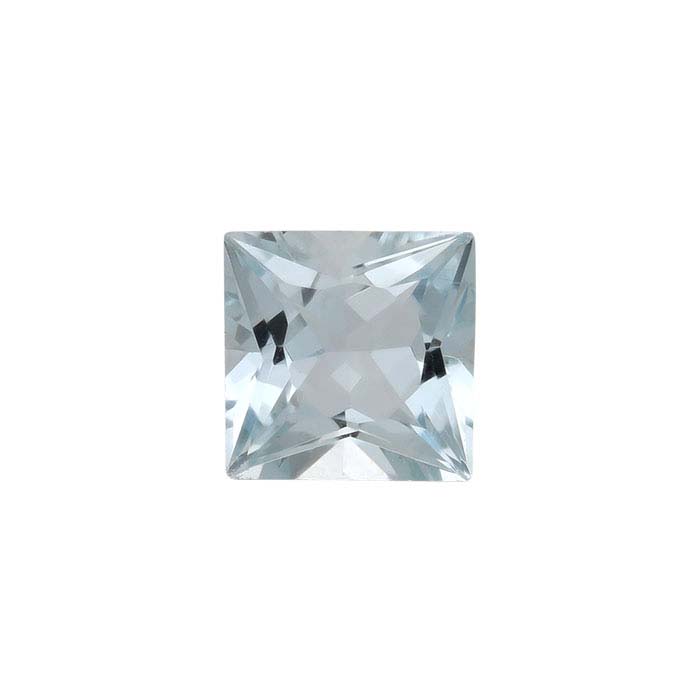 Aquamarine 5mm Princess Faceted Stone, A-Grade