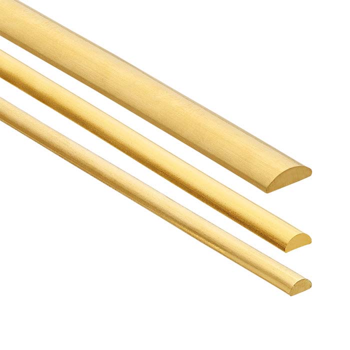 18K Yellow Gold Half-Round Sizing Stock, Dead Soft