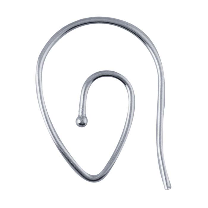 Sterling Silver Spiral Teardrop Ear Wire with Ball End