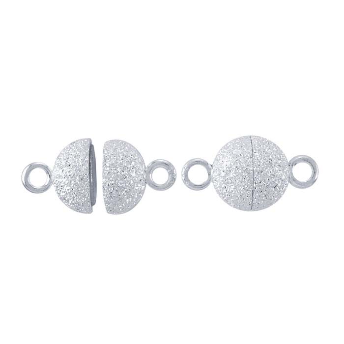 Sterling Silver Round Stardust Magnetic Clasps