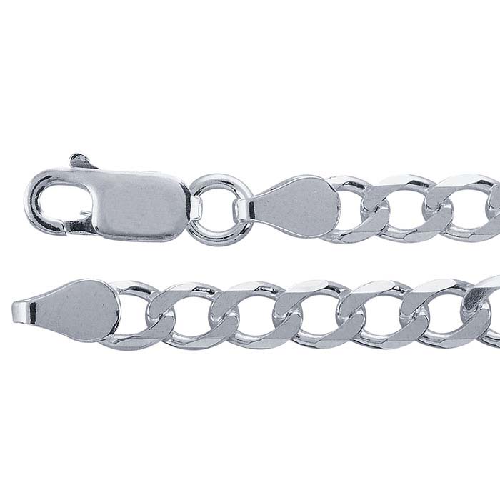 Sterling Silver Beveled Curb Chains