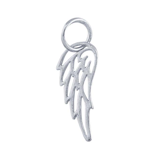 Angel with Wing Detailed Flat Y Connector 3 Hole Link Sterling Silver or Vermeil Charm