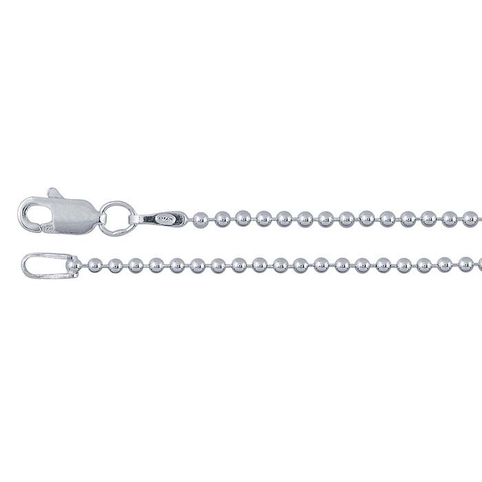 Made in Italy Ball Chain Necklace & Bracelet w/Lobster Clasp SURANO DESIGN JEWELRY Sterling Silver 1.5 mm Polished Bead 