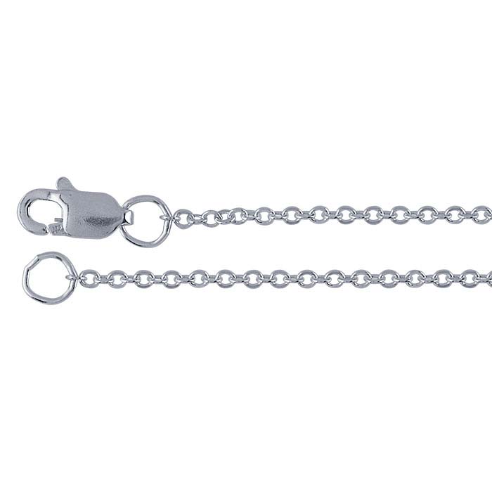 Sterling Silver 1.3mm Flat Round Cable Chain