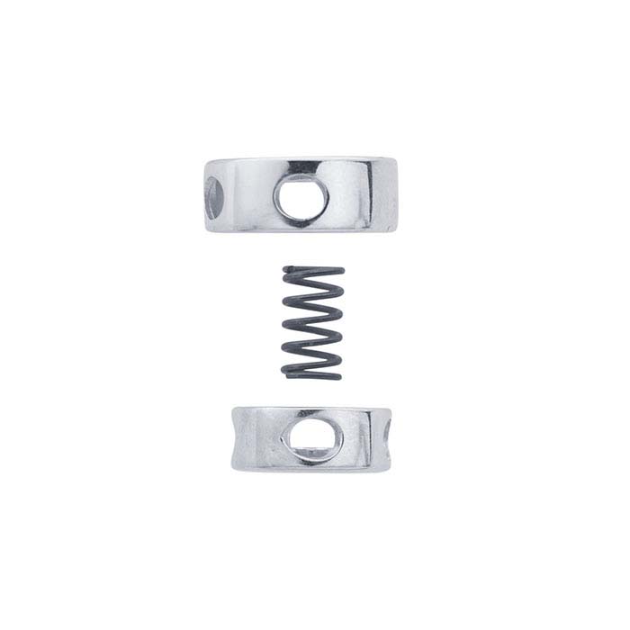 Sterling Silver RhodiumPlated Flat Adjustable Cord Slide Clasp