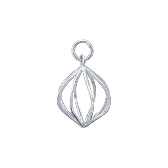 Sterling Silver Wire Cage Charm