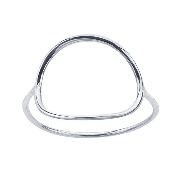 Sterling Silver Curved Circle Rings
