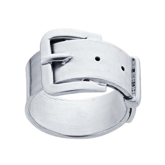 Sterling Silver Square-Buckle Belt Ring